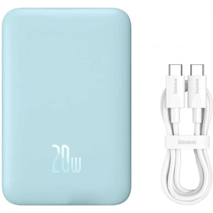 Power Bank Baseus Magnetic Mini OS 20W c Бездротова зарядка 10000 mAh (PPCX110105) Purple