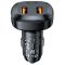 Автомобільна зарядка Acefast B9 66W (2USB-A+USB-C) три port metal car charger Black