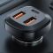 Автомобільна зарядка Acefast B9 66W (2USB-A+USB-C) три port metal car charger Black