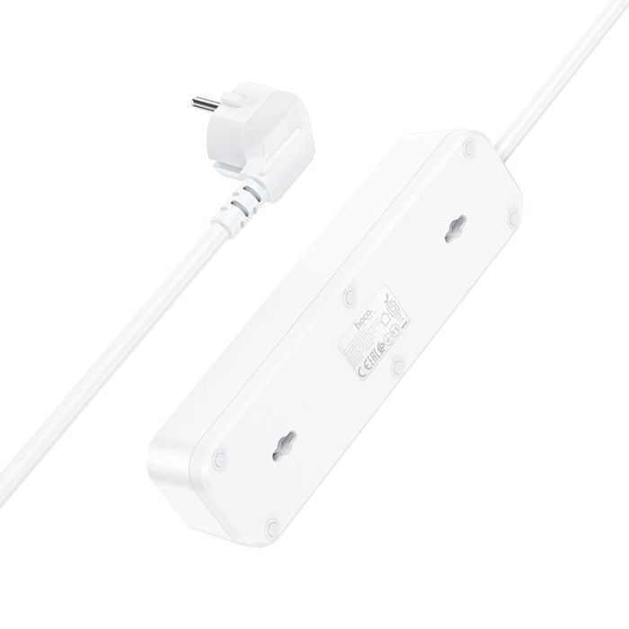 Подовжувач Hoco NS2 (3USB/3xSocket) Білий