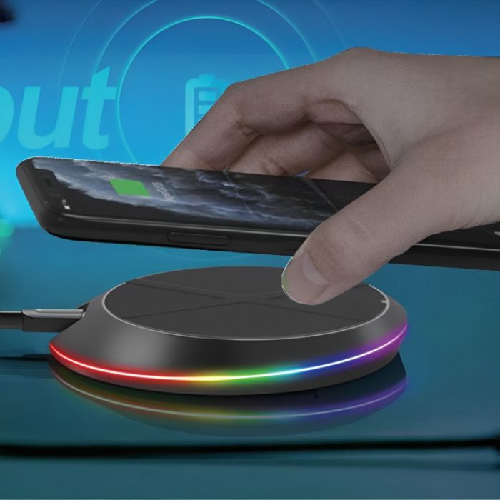 Беспроводная зарядка JJT-827 RGB 15W Black