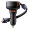 Автомобільна зарядка Baseus Enjoyment Pro Car Charger C + Retractable Type-C and Lightning 60W (C00057802111-0) Cluster