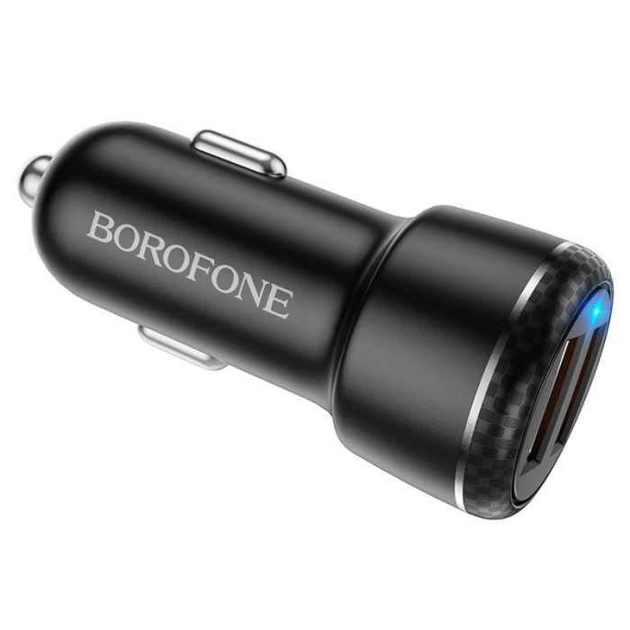 Автомобильная зарядка Borofone BZ17 QC3.0 (2USB/3A) + Type-C Черный