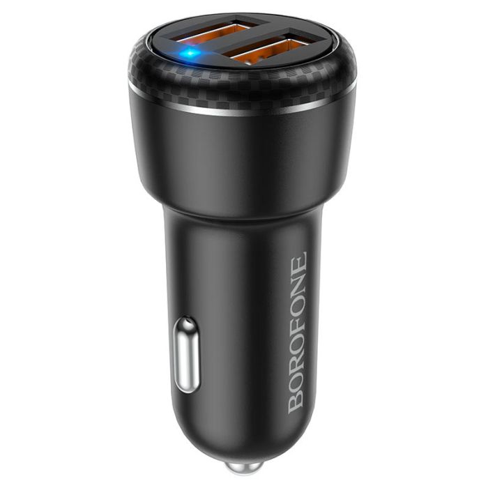 Автомобильная зарядка Borofone BZ17 QC3.0 (2USB/3A) + Type-C Черный
